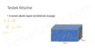 42.14. Geometria - Felszín - elméleti összefoglaló (3p)