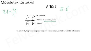 11.1. Törtek - elméleti összefoglaló (2p)