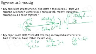 33.2. Arányosság - mintafeladatok (6p)