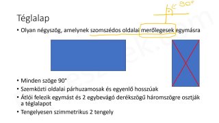 42.5. Geometria - Négyszögek - mintafeladatok (10p)