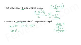 42.7. Geometria - Sokszögek - mintafeladatok (3p)