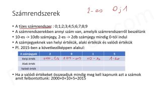 2.1. Számrendszerek - elméleti összefoglaló (3p)