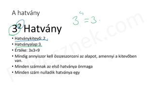 38.1.2 Hatvány - elméleti összefoglaló (1p)