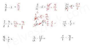 16.2. Törtek szorzása - mintafeladatok (5p)