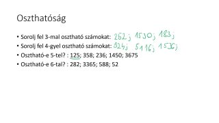 27.2. Oszthatósági szabályok - mintafeladatok (3p)