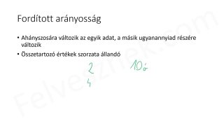 33.1. Arányosság - elméleti összefoglaló (4p)