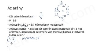 34.1. Arány - elméleti összefoglaló (3p)