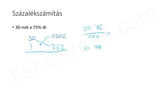 35.1. Százalékszámítás - elméleti összefoglaló (3p)